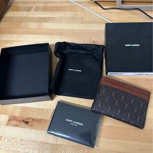 Saint Laurent Monogram Brown and Black Card Holder